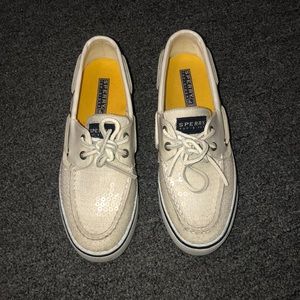 SPERRY Topsider white sequin
